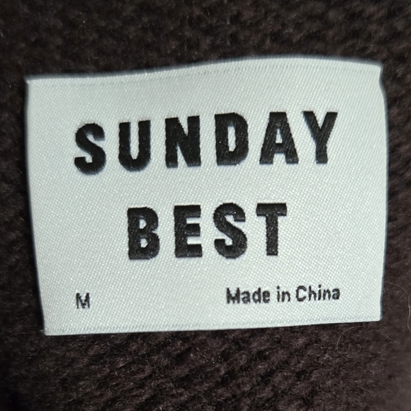 Sunday Best Aritzia Lamora Cardigan Dark Brown with Pink Accents Size M - Picture 11 of 11